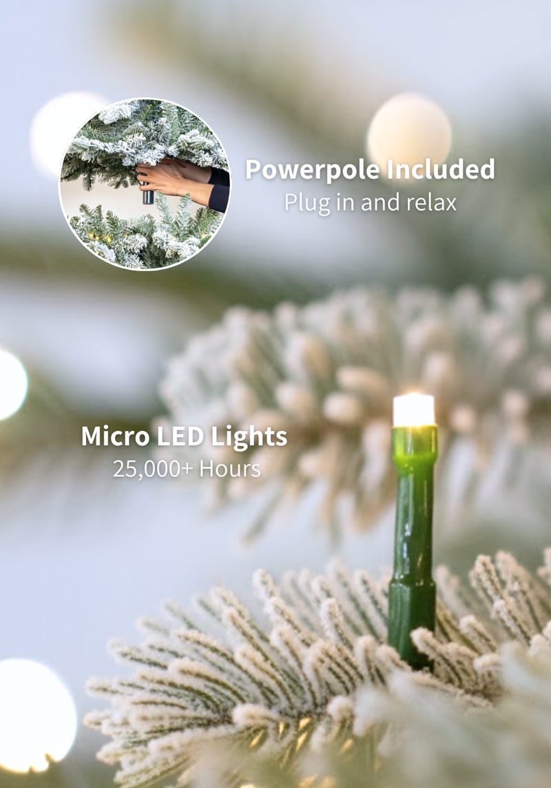 10' Prince Flock® Artificial Christmas Tree with 750 Warm White LED Lights