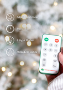 12' King Flock® Artificial Christmas Tree with 1650 Warm White LED Lights