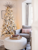 12' King Flock® Artificial Christmas Tree with 1650 Warm White LED Lights