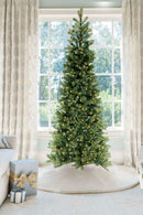 12' King Douglas Fir Slim Artificial Christmas Tree with 1050 Warm White & Multi-Color LED Lights