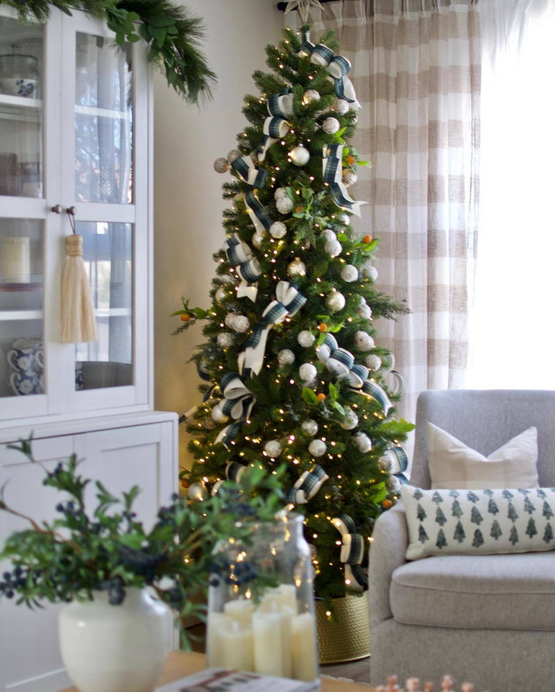 12' King Douglas Fir Slim Artificial Christmas Tree Unlit